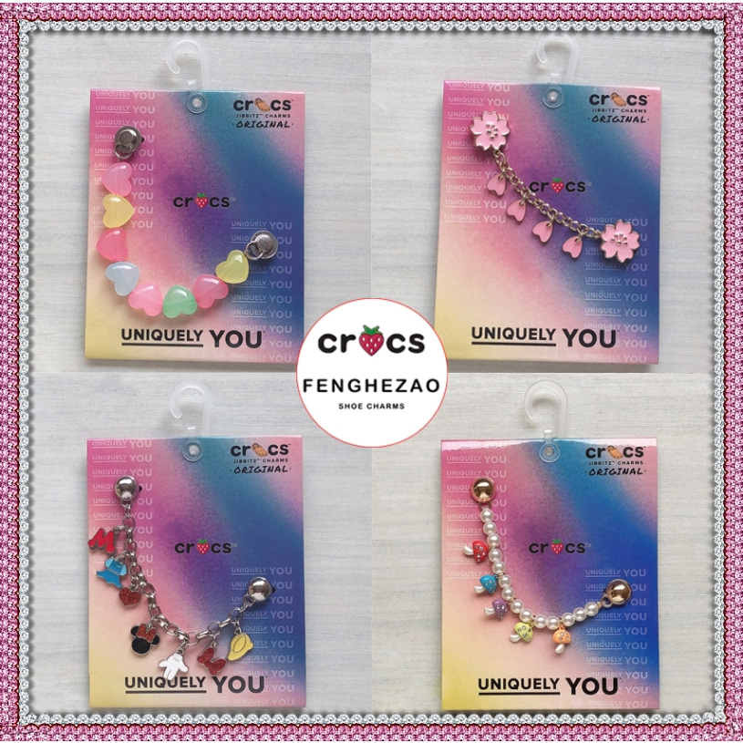  Mới Jibbitz Crocs Chain Diy Trang Trí Khóa Giày Kết Cấu Dây Xích Kim Loại 