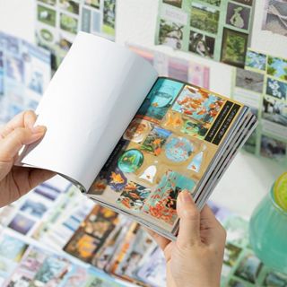 Ohaya | Goldf Goldfish Gourmet Cut Film Sticker Book Limited Time Series Sticker Book Phong Cách Nhật Bản Cổ Phong Cách Chất Liệu Sổ Tay Thung lũng diy Trang Trí Cắt