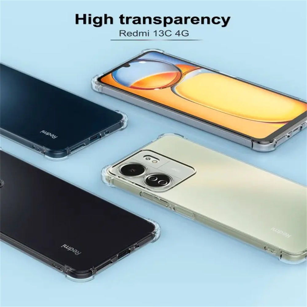 Ốp điện thoại trong suốt chống sốc túi khí cho Xiaomi Redmi Note 14 Vỏ Redmi Note 13 Pro Note12 14C 