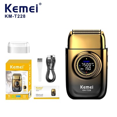 Kemei Chuyên Nghiệp Chuyển Tiếp Máy Cạo Râu Turbo Tốc Độ Cao Lá Điện Dao Cạo USB TYPE-C Quà Tặng Nam Đầu Hói Đóng Cạo Râu Tông Đơ