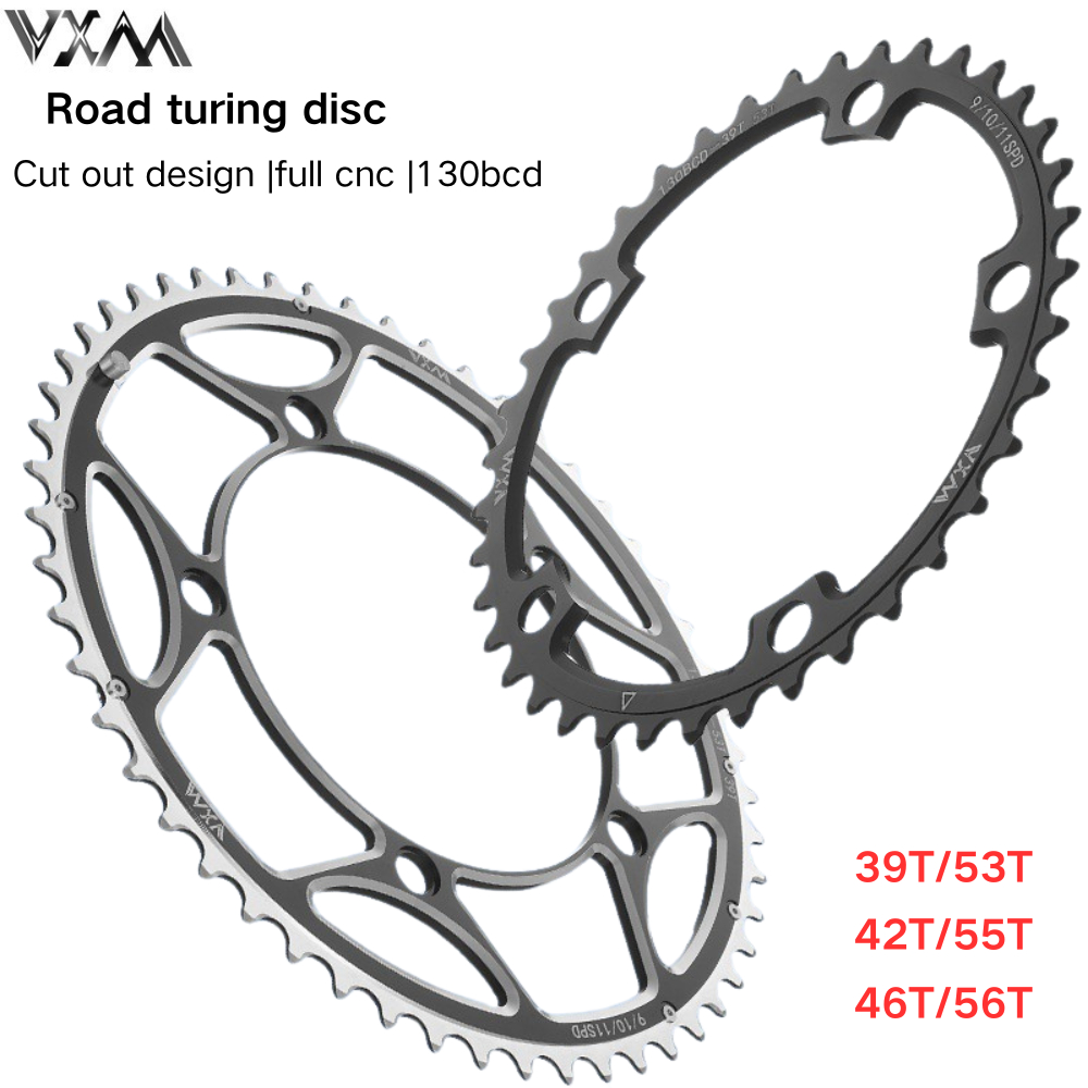Vxm Bền Xe Đạp Liên Kết Đôi 130BCD 39T / 53T 42T / 55T 46T / 56T Đường Bộ Xe Đạp Crankset Cưỡi Đĩa N