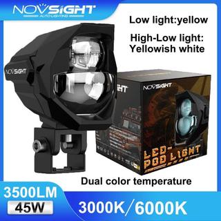 Đèn pha xe máy Novsight 3 inch 2 màu 45W 3500LM LED đèn pha xe hơi đèn pha xe máy đèn pha gần vàng đèn pha gần vàng ánh sáng trắng 3000k 6000k 