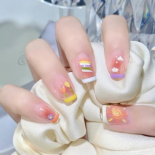 Bộ 24 Móng Tay Giả Ngắn Dễ Thương