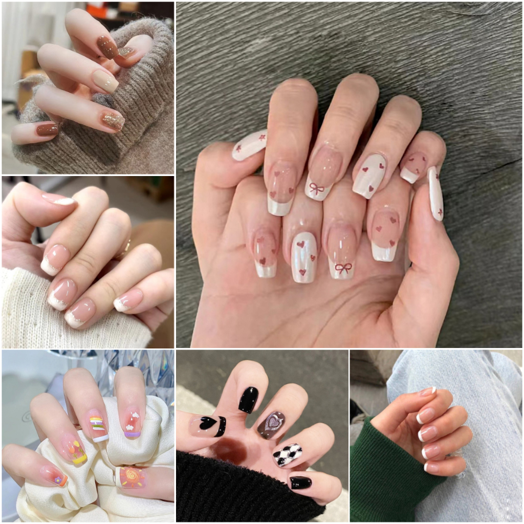 Bộ 24 Móng Tay Giả Ngắn Dễ Thương