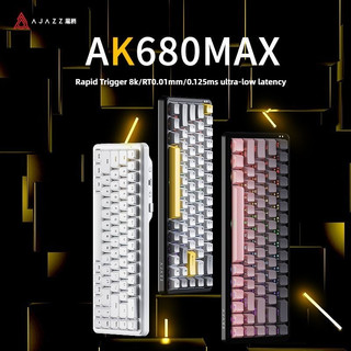  Ajazz AK680 MAX Công tắc từ tính ba chế độ có dây   Bluetooth   2.4G Mechaniacl Keybord 8K Polling Rate Hỗ trợ RT0.01 Bàn phím chơi game RGB tùy chỉnh có thể hoán đổi nóng 