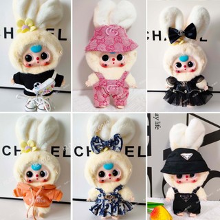 【Chỉ quần áo Baby Three Macaron Cute Bunny Búp bê thỏ dễ thương giày túi phụ kiện Không chứa búp bê
