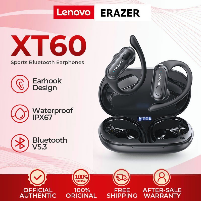 Lenovo ERAZER XT60 Tai Nghe Thể Thao Không Dây Bluetooth 5.3 Chống Nước Có Mic