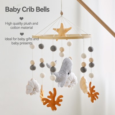 Bé Lục Lạc Handmade Cũi Đồ Chơi Di Động Giường Treo Sơ Sinh Chuông Gió Trẻ Em Trang Trí Phòng Cá Voi Biển Đồ Chơi