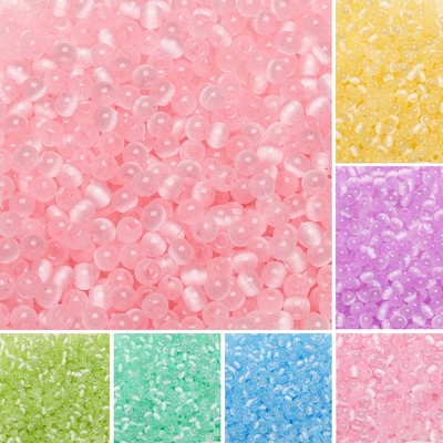 Beadia mùa hè 150 miếng 4mm Trong Nước Siêu Tuyệt Vời Kính Mắt Mèo Hạt Cơm Cho DIY Trang Sức Vòng Tay Vòng Cổ Làm Phụ Kiện
