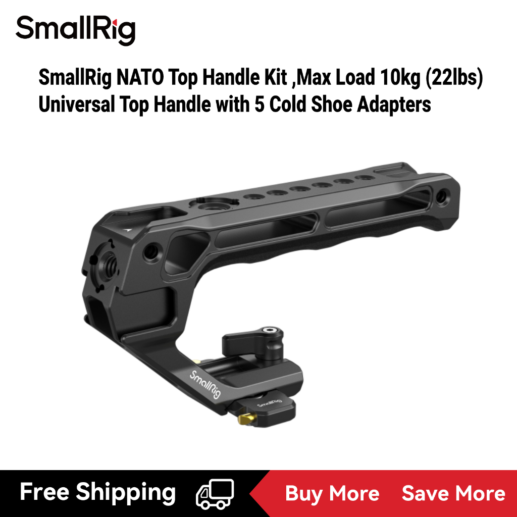 Tay cầm nhẹ SmallRig NATO, tải tối đa 10kg (22lbs), Tay cầm đa năng với 5 bộ chuyển đổi giày lạnh - 