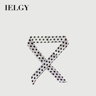 IELGY điểm sóng sọc thanh mảnh cà vạt bọc túi tay cầm khăn lụa nhỏ ruy băng trang trí túi khăn quàng cổ