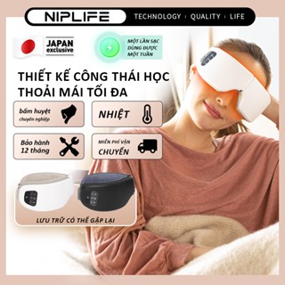 【Quà tặng miễn phí Máy mát xa mắt dụng cụ chăm sóc mắt NIPLIFE Nhật Bản với nhiệt độ có thể điều chỉnh chặn ánh sáng Bluetooth không dây, có thể gập lại  Matxa Rung Bấm Huyệt Thư Giãn Giảm Quầng Thâm Mắt Hiệu Quả