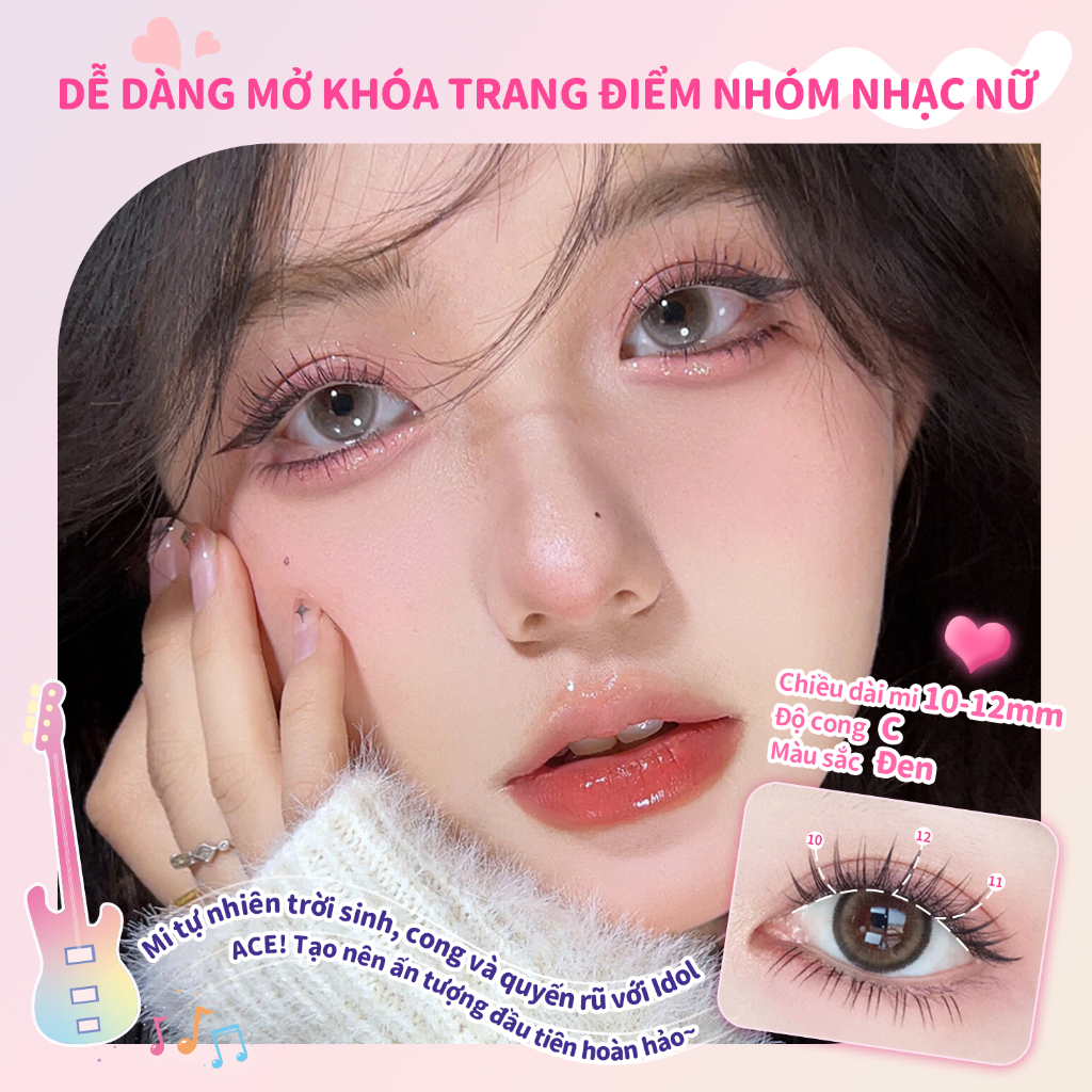 Mi Giả Cụm Idol Ace ELYZZA 10-12mm Chất Liệu Mềm Mại Tự Nhiên