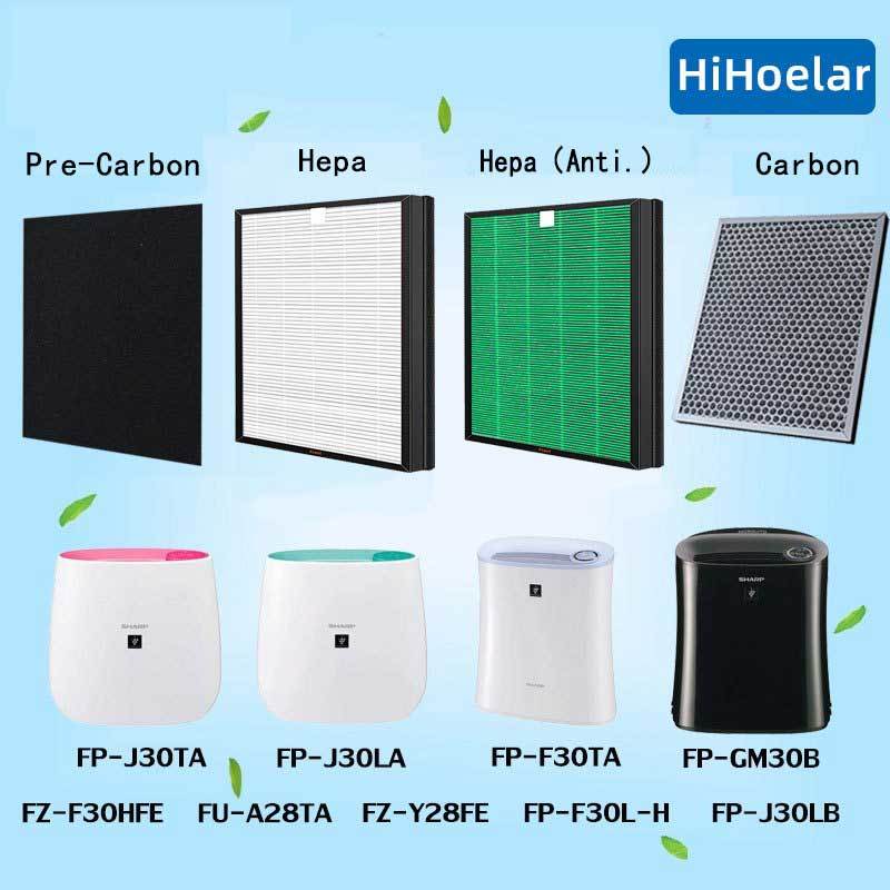 Hihoelar tương thích cho Màng lọc không khí Sharp Fp-fe33v-b /FP-J30E / FZ-F30HFE / KC-F30EV / FP-GM