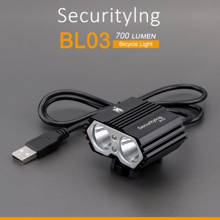 Đèn pha xe đạp SecurityIng BL03 700 Lumens Đèn pha xe đạp thay thế chạy bằng USB với 4 chế độ để đi đêm / ngoài trời / cắm trại