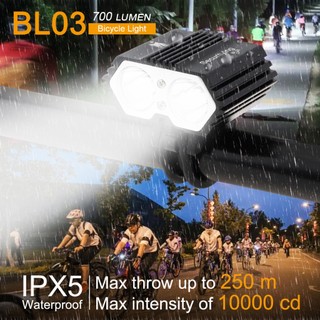 Đèn pha xe đạp SecurityIng BL03 700 Lumens Đèn pha xe đạp thay thế chạy bằng USB với 4 chế độ để đi đêm / ngoài trời / cắm trại