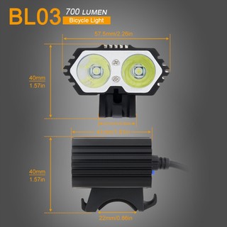 Đèn pha xe đạp SecurityIng BL03 700 Lumens Đèn pha xe đạp thay thế chạy bằng USB với 4 chế độ để đi đêm / ngoài trời / cắm trại