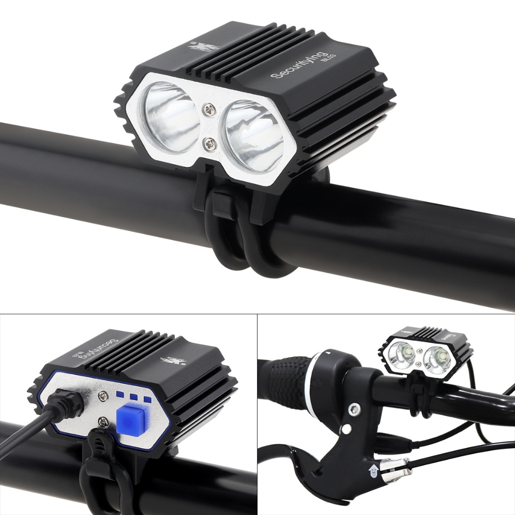 Đèn pha xe đạp SecurityIng BL03 700 Lumens Đèn pha xe đạp thay thế chạy bằng USB với 4 chế độ để đi đêm / ngoài trời / cắm trại