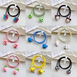 Mới 4 Cái / bộ Hoạt Hình Stitch Cáp Dữ Liệu Bảo Vệ Đôi Đầu Nhỏ Dễ Thương Vỏ Cáp Chống Vỡ Thiết Bị Cuộn Dây