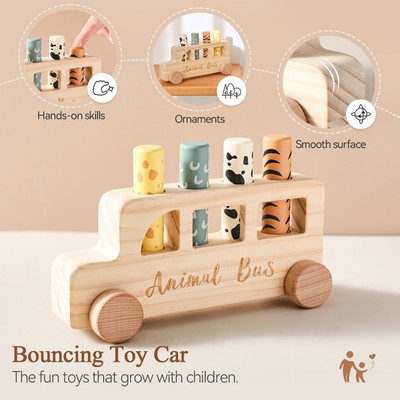 Bé Pop Up Đồ Chơi Báo Chí Bó Hoa Khối Xe Trẻ Em Sáng Tạo Bằng Gỗ Ngón Tay Tập Thể Dục Tương Tác PuzzleĐồ Chơi Xe Ô Tô