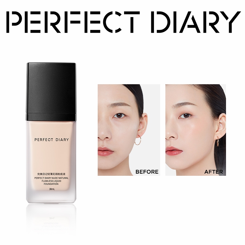 (For Livestream) Kem nền Perfect Diary dạng lỏng tự nhiên với lớp che phủ cao 10 tông màu tuỳ chọn 30ml