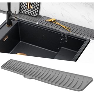 Thảm vòi silicon 60 X 10 cm cho bồn rửa, Tấm bảo vệ bồn rửa nhà bếp hẹp, Khay bắt nhỏ giọt tay cầm vòi, Thảm thoát nước cho tấm bảo vệ bồn rửa, Thảm thoát nước vòi