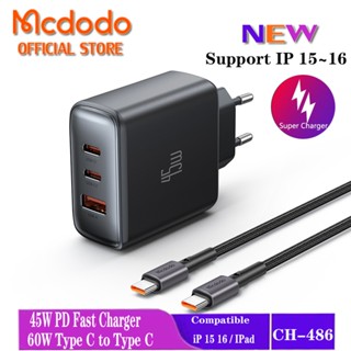  Bộ sạc Mcdodo 45W USB + Bộ sạc du lịch loại C kép USB-C sang cáp Lightning cho Samsung Galaxy S25 Uitra S24 S23 iP 16 Pro Max 15 14 13 12 11 Xr CH 483 486 