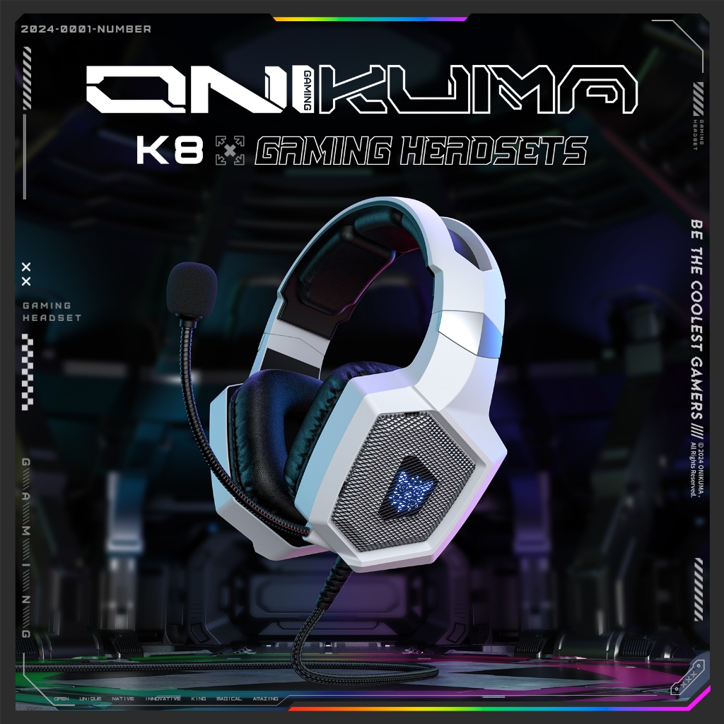 Tai nghe khử tiếng ồn trắng ONIKUMA K8 chính hãng 100% Tai nghe chơi game siêu trầm được chơi game v