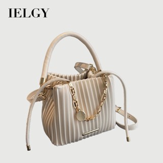 Túi đeo vai cao cấp kiểu Pháp IELGY Túi xô đeo chéo di động xếp ly