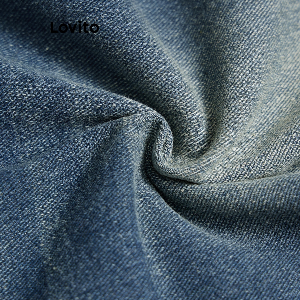 (KOL‘s pick) Quần short nữ jean cạp cao denim Lovito có túi màu trơn thường ngày cho nữ LNA19020 (Nhiều màu) | BigBuy360 - bigbuy360.vn
