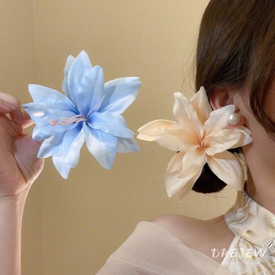 Drejew Vải Hàn Quốc Mô Phỏng lily Tóc Thời Trang Và Đa Năng Tóc Bên Mỏ Vịt Kẹp Kỳ Nghỉ Phong Cách Phụ Kiện Tóc Nữ