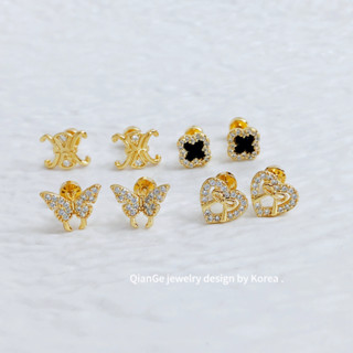 Bông Tai Mạ Thép Titan 18K Vàng Thật Tinh Tế Micro-Ind Zircon Vít Bông Tai Nhỏ Nữ Không Gây Dị Ứng