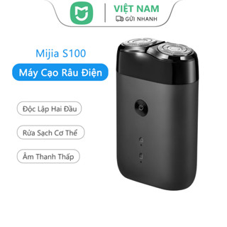 Máy cạo râu điện Mijia S100 Dao cạo ướt & khô Lưỡi dao kép chống nước Đầu nổi độc lập & Tông đơ có thể sạc lại râu