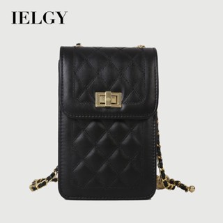 Túi đeo chéo họa tiết kim cương IELGY có dây chuyền màu vàng để lưu trữ điện thoại tiện lợi