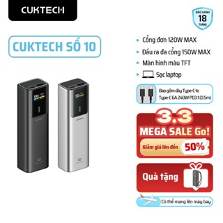 Sạc dự phòng CUKTECH SỐ 10 10000mAh 150W Công suất lớn 1A1C cho điện thoại PPS QC PD3.0 Xiaomi laptop