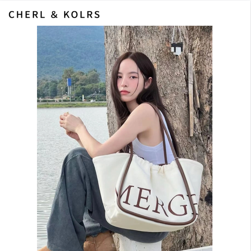 Thiết kế chữ thời trang Dung tích lớn Túi xách một vai nữ hàng ngày MERGE