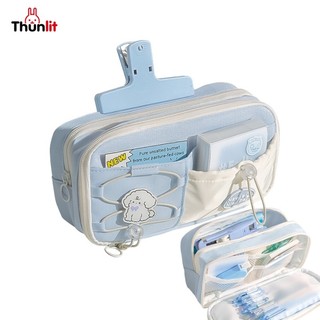  Hộp đựng bút chì dây rút Thunlit có ngăn đựng bút chì thẩm mỹ nhiều lớp dung tích lớn dành cho thanh thiếu niên đi học nữ 