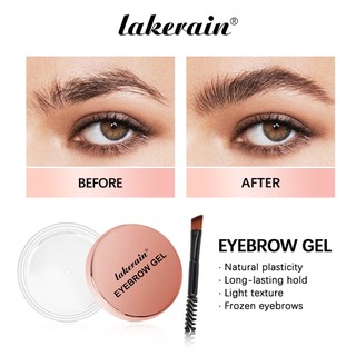 Gel tạo kiểu lông mày Lakerain 3D Lông vũ Wild Brow Wax Chống thấm nước Lâu dài Dễ dàng đeo Định hình lông mày Trang điểm Điêu khắc Nâng xà phòng tạo kiểu lông mày với bàn chải lông mày
