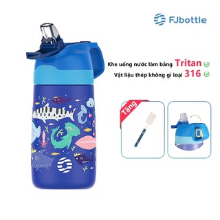  FJbottle 350ml Bình Nước Trẻ Em Có Ống Hút Bpa Free 316 Thép Không Gỉ Tumble Chống Rò Rỉ Cách Nhiệt Bình Nước Trẻ Em 