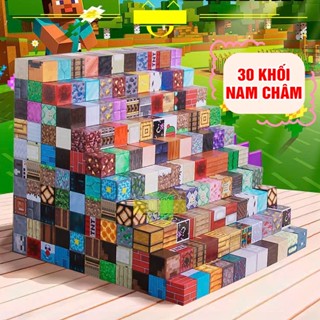 2025 Phong Cách Mới Minecraft Từ Lập Phương Khối Xây Dựng Nam Châm Mini Từ Đồ Chơi Giáo Dục Hội Trẻ Em Trọn Bộ