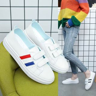 Giày Lười Màu Trắng Phong Cách Hàn Quốc Mới Cho Nữ