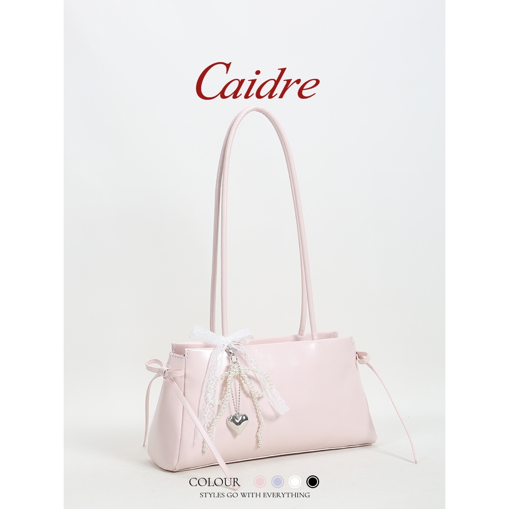 Caidre Hàn Quốc Baguette Túi Ngọc Trai Nơ Túi Đeo Vai Thời Trang Đi Lại Túi Xách