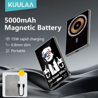 Bộ pin từ tính 2025 5000mAh siêu mỏng từ tính không dây sạc di động bộ pin chống nước mini mỏng sạc nhanh cho iPhone 16 / 15 / 14 / 13 / 12series