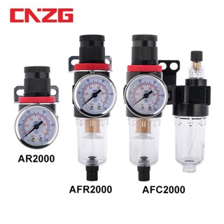 Bộ lọc máy nén khí CNZG AFR2000 kép van điều áp có 2 đầu nối tiện lợi