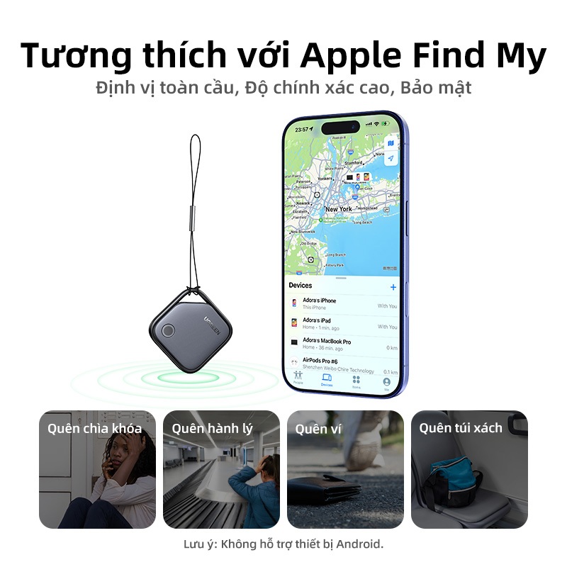 Ugreen Thẻ Thông Minh Định Vị Thông Minh Chống Mất Bluetooth5.0 Finder Airtag Theo Dõi Finder Định Vị Cho iPhone / iPad / Mac | BigBuy360 - bigbuy360.vn