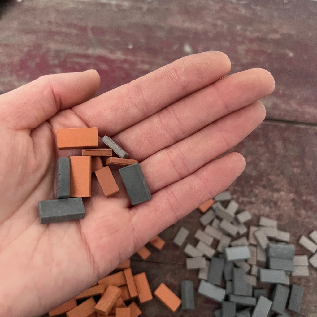 50/200 Đất Sét Lửa Gạch Nhỏ Micro Phong Cảnh Gạch Mini Mô Hình Mô Phỏng Gạch Đỏ Gạch Xanh Bể Cá Cá C