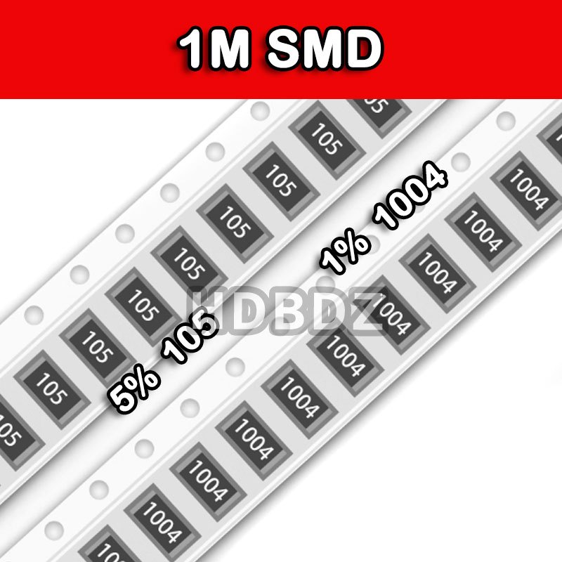 10 ~ 100 CÁI 1M Megohm 1Momega Chip Kháng 5% 1% 105 / 1004 / 01E 0603 0805 1206 2512