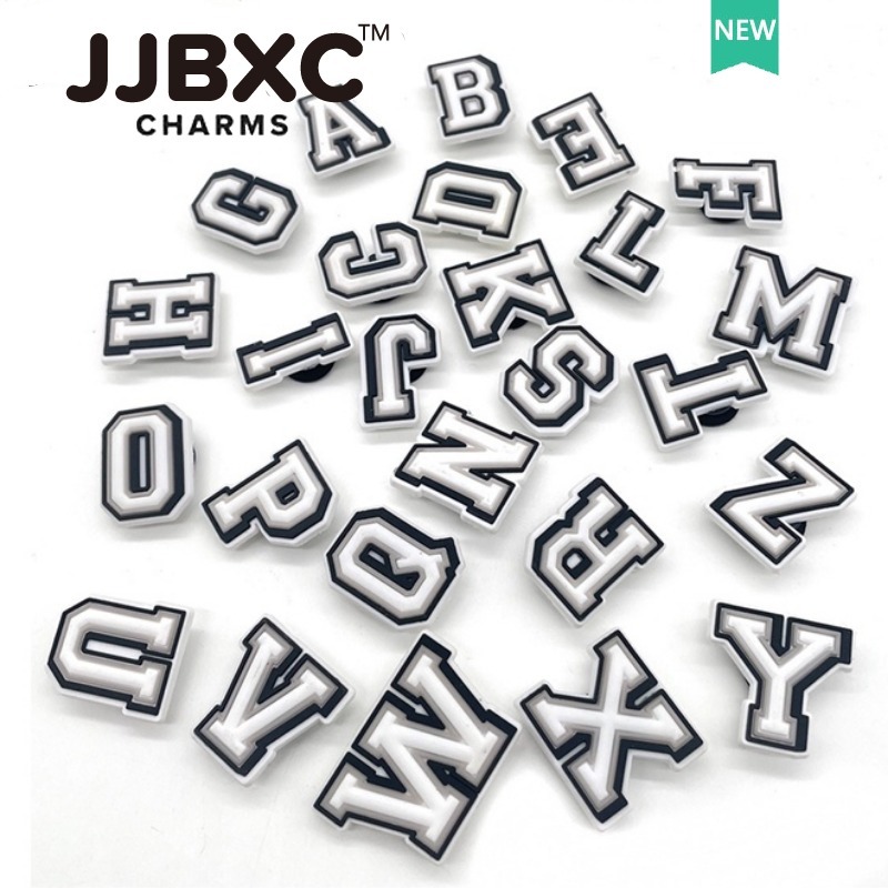  JJBXC Charm    Phụ Kiện Giày Jjbxc 26 Chữ Cái Bảng Chữ Cái A-Z Trang Trí Giày   Sticker Dép   