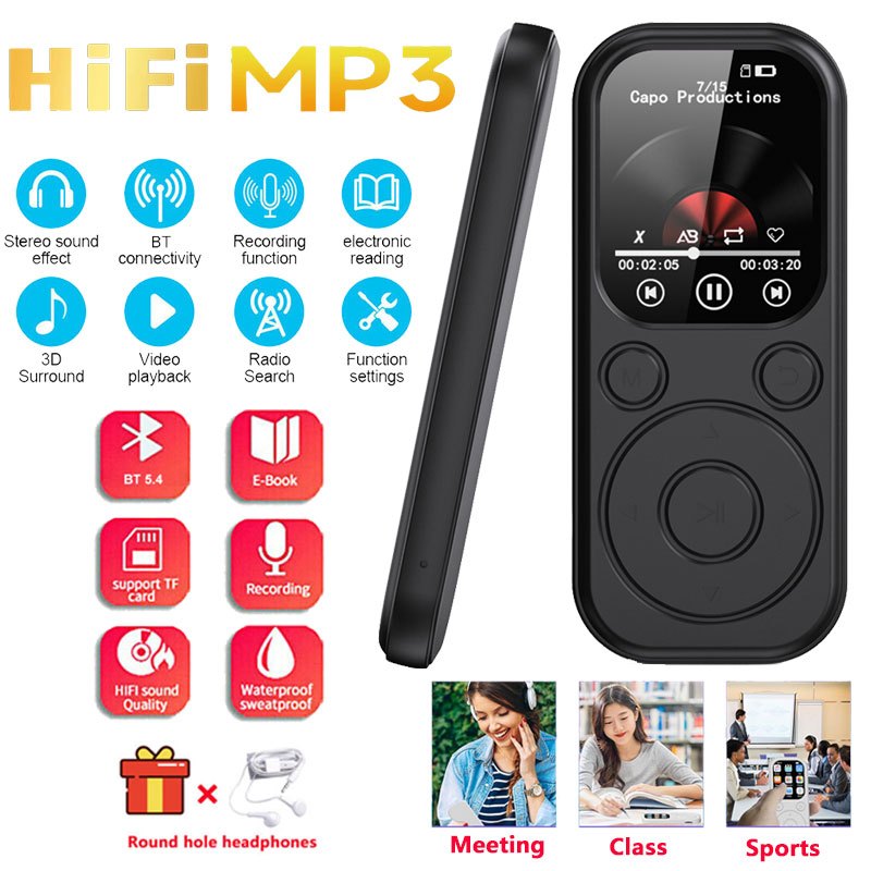 2025 Bluetooth Mp4 Mp3 Lossless Music Player Ips Display Walkman E-Book Hỗ trợ Tf Card Audio Recorde