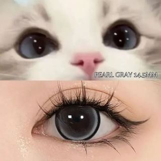  Irislens Kính áp tròng MCK1 Lollipop Ngọc Trai Xám Trang Điểm Mắt Lớn 14.2~14.5mm 0 ~ 6 Độ 